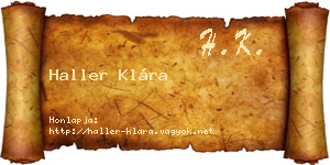 Haller Klára névjegykártya